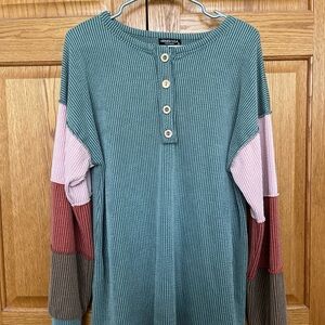 HEIMISH USA Multicolor Button-Up Sweatshirt